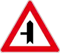 Joining a side road at right angles to the left