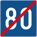 End of recommended speed limit (FBiH)