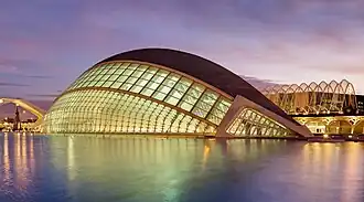 Image 55L'Hemisfèric — Imax Cinema, Planetarium and Laserium at the Ciutat de les Arts i les Ciències by Diliff (from Portal:Architecture/Theatres and Concert hall images)