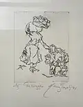 The Beggar, 1971, Woodcut, 1/3