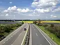 Highway D46 on its 22nd kilometr in direction to Olomouc at interchange Prostějov-jih.