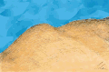 Rolling Golden Hills of California was created using pencil, scanned, and then painted with a software imaging tool.