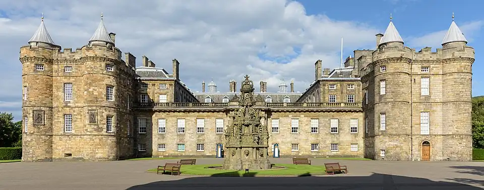 Holyrood Palace, the official residence of Charles III in Scotland.