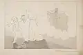 'Homer's ghost appearing to Jones with the genius of the greek', 1844, drawing, 34 x 48 cm, from the Illustrated life of Richard Robert Jones