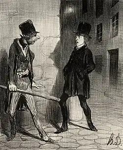 What Time is it Please, published in Le Charivari (1839), lithograph, 24.1 x 19.8 cm. Cleveland Museum of Art