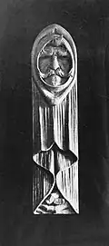 Self-portrait in wood
