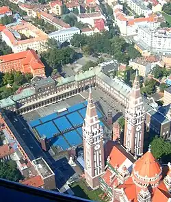 Dóm square with the seats of the Szeged Open-air Festival
