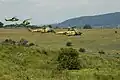 IAR 330 Puma SOCAT helicopters in a combined arms exercise