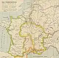 Provence divided between the Kingdom of Burgundy and the Kingdom of Austrasia in 561.