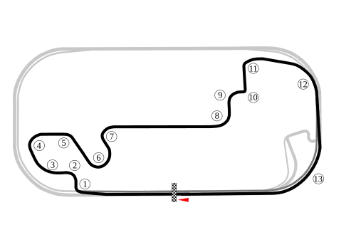 Combined road course layout utilized 2012–2013