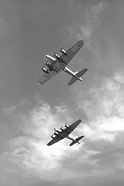 Israeli B-17 Flying Fortress bombers of 69 Squadron "Hammers" of Tel Nof Airbase in 1953 – the 69 Squadron moved to Hatzerim Airbase in 1991