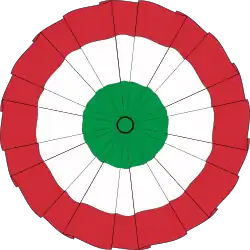 By decree of 18 May 1797, the Provisional Municipality adopted the "tricolor cockade green, white, and red"[1] of Venice