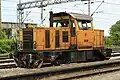 A ŽS series 621 shunting locomotive in the standard yellow livery