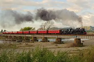 NZR JA class 1271 crossing the Otaki River