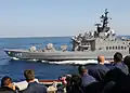 Hiei alongside USS Mustin on 10 June 1010