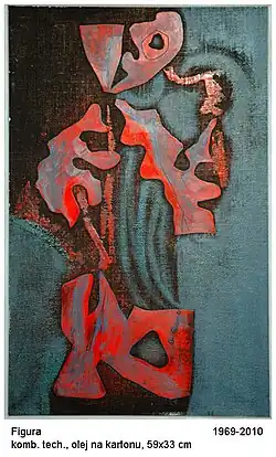 Figure, K.T., oil on cardboard, 59 × 33 cm, 1969–2010