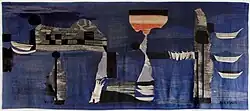 Author's tapestry Blue garden, 190 × 430 cm, 1965 (with Jenny Hladík)