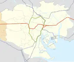 Kokuritsu-Kyōgijō Station is located in Tokyo wards area