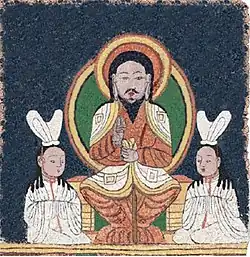 Reconstruction of the Jesus image on the Manichaean banner "MIK III 6286"