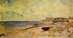 Strand von Ste. Adresse, 1863, a genuine original painting by Johan Barthold Jongkind.