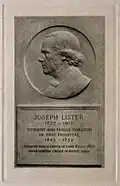Plaque at the Welcome Institute, London