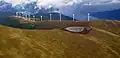 Pond for snow cannons near the Tauern Wind Park