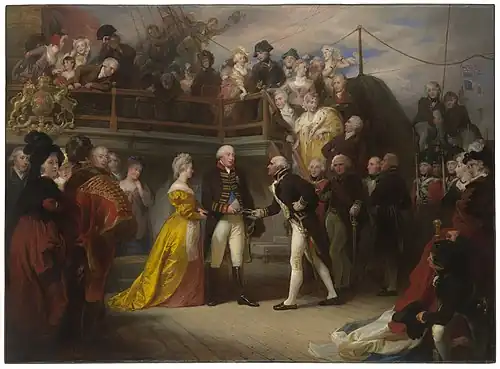 Visit of George III to Howe's Flagship the Queen Charlotte, 1828