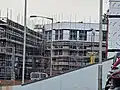 The space between the new Upper and Lower School buildings Under Construction.