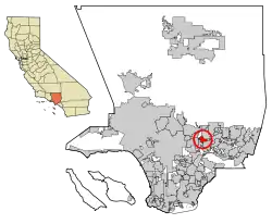 Location of Temple City in Los Angeles County, California