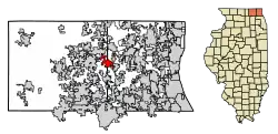Location of Lakemoor in Lake County, Illinois.