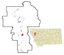 Location of Kicking Horse, Montana