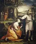 Christ appears to Mary Magdalen. Noli me tangere, 1581, Uffizi, Florence
