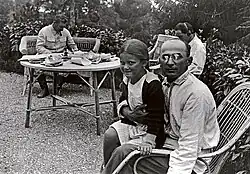 Image 4Stalin and Lavrentiy Beria with Stalin's daughter, Svetlana, on his lap. As head of the NKVD, Beria was responsible for many political repressions in the Soviet Union. (from History of the Soviet Union)
