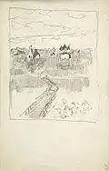 A Quiet Monastery (graphic sketch, State Tretyakov Gallery)