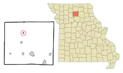 Location of Purdin, Missouri