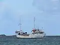 Stern of the Lissa Solklint in Mangles Bay, December 2024.