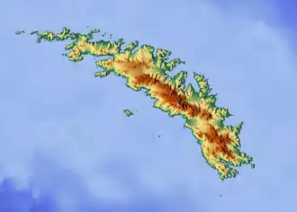 Map showing the location of Harker Glacier