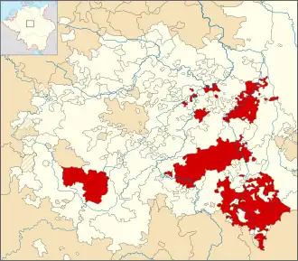 Saxe-Zeitz territories within the Wettin lands, about 1680