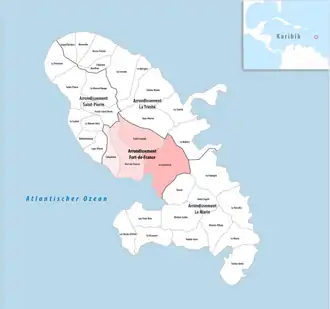 Location within the region Martinique