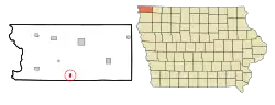 Location of Doon, Iowa
