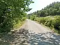 The road leading to the village