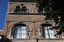 Upper levels of the garden façade.