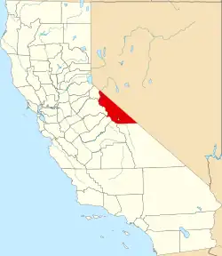 State map highlighting Mono County