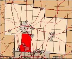 Location of Liberty Township in Delaware County