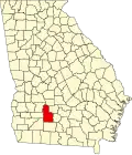 State map highlighting Worth County