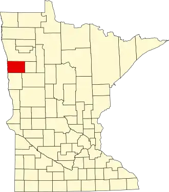 State map highlighting Norman County