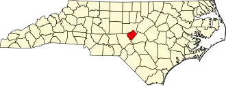 State map highlighting Lee County