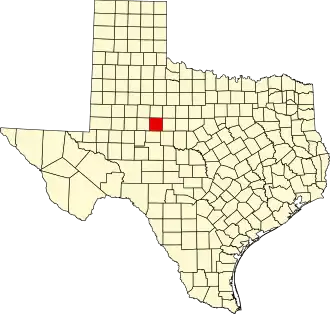 State map highlighting Nolan County