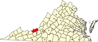 State map highlighting Giles County