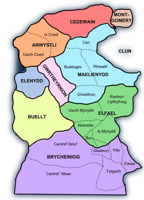 Map of Rhwng Gwy a Hafren